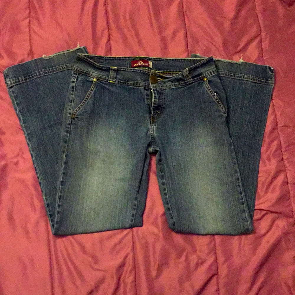 Darker blue jeans